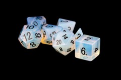 Fanroll - Mystic Mines Gemstone Dice 16mm Opalite 7 Premium Dice Set